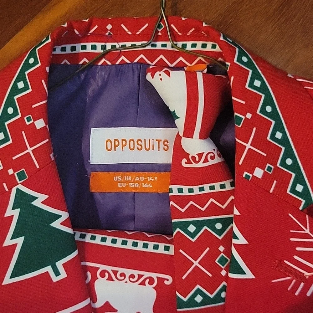 Boys OppoSuits Christmas Winter Wonderland 3 Piece Suit Size 14Y